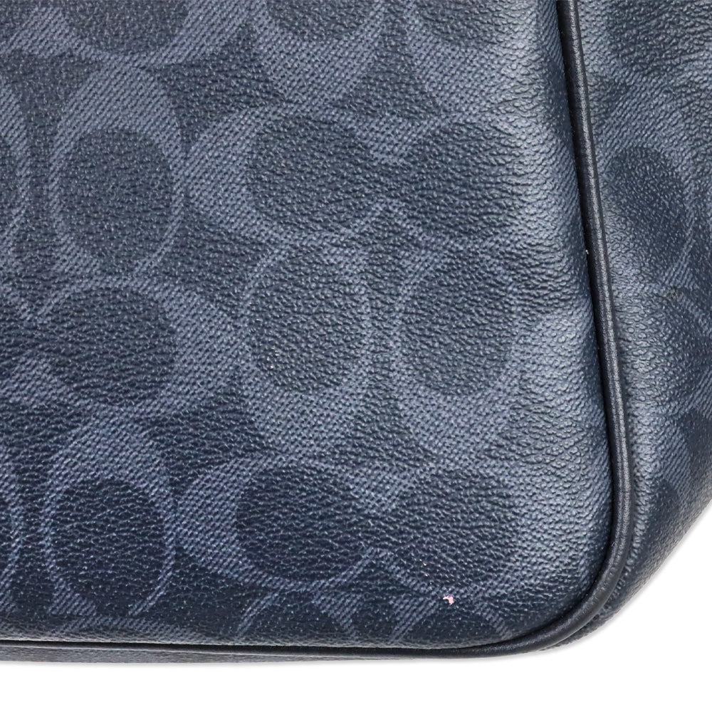 Coach Denim Blue Signature Meadow Shoulder Bag