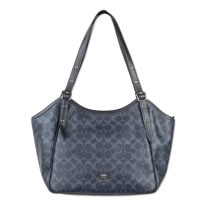 Coach Denim Blue Signature Meadow Shoulder Bag
