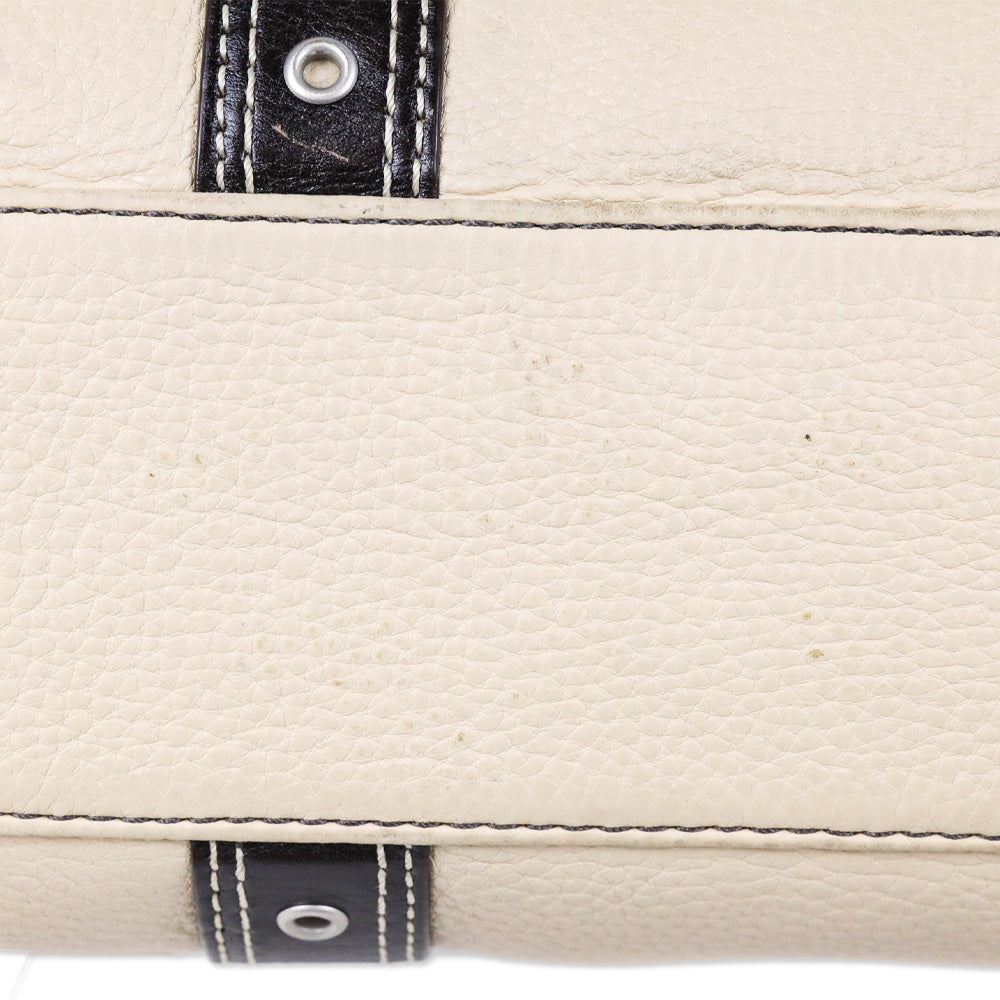 Coach F10887 Chelsea Beige Pebbled Leather Zip Satchel Shoulder Bag