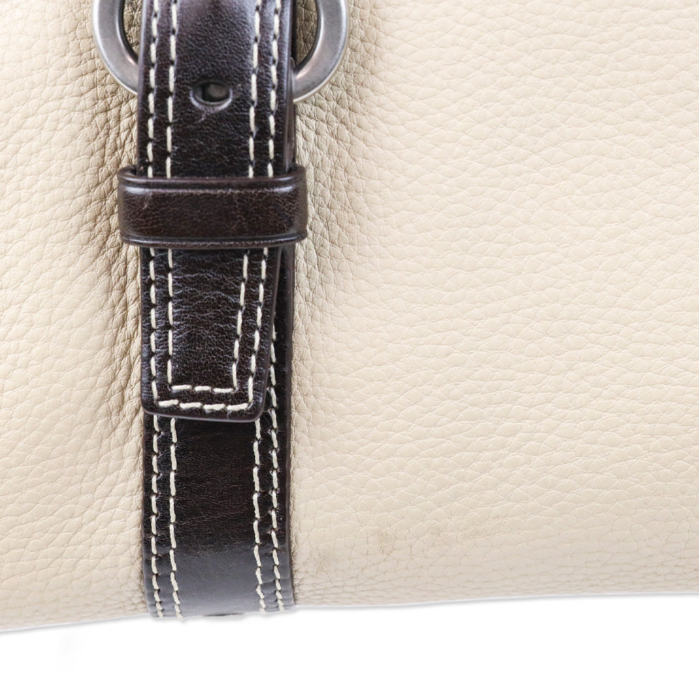 Coach F10887 Chelsea Beige Pebbled Leather Zip Satchel Shoulder Bag