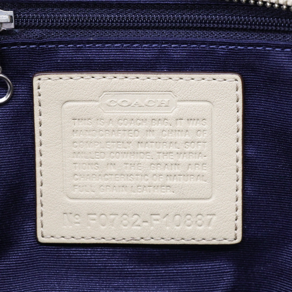 Coach F10887 Chelsea Beige Pebbled Leather Zip Satchel Shoulder Bag