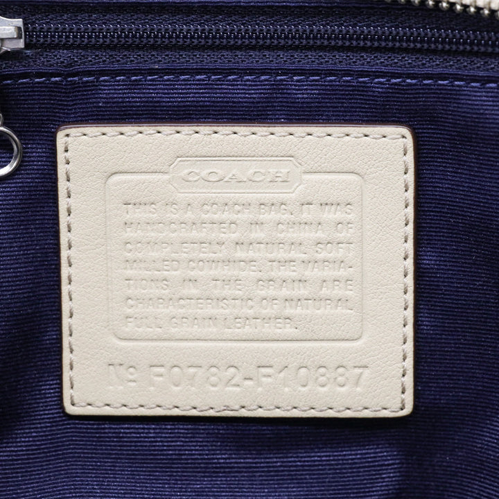 Coach F10887 Chelsea Beige Pebbled Leather Zip Satchel Shoulder Bag