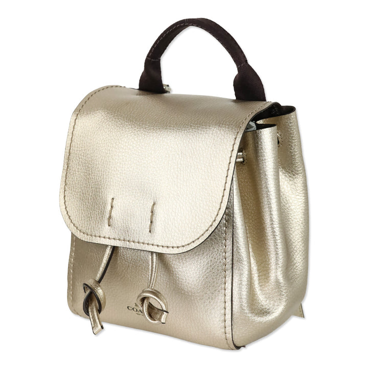 Coach F16605 Metallic Leather Mini Derby Backpack