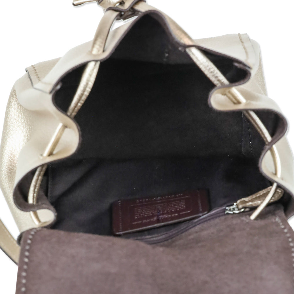 Coach F16605 Metallic Leather Mini Derby Backpack