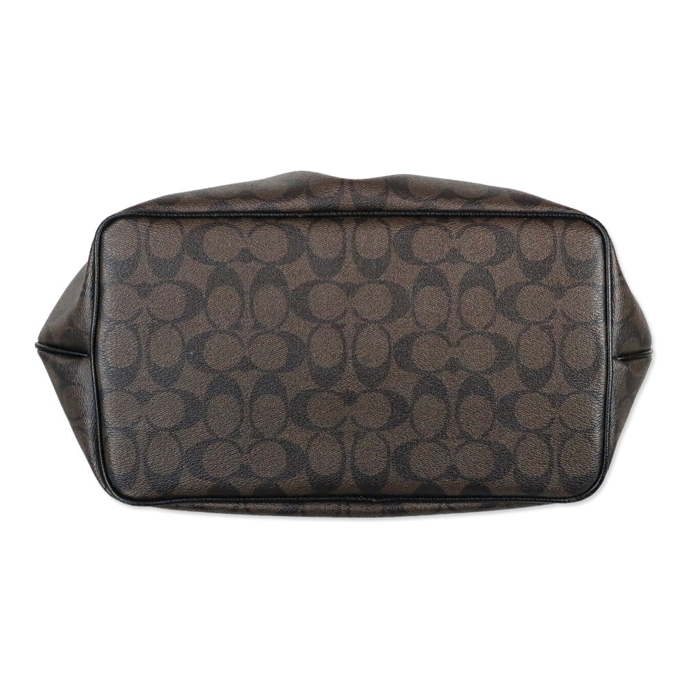 Coach F34614 Peyton Light-Gold/Brown/Black Signature Pleat Tote