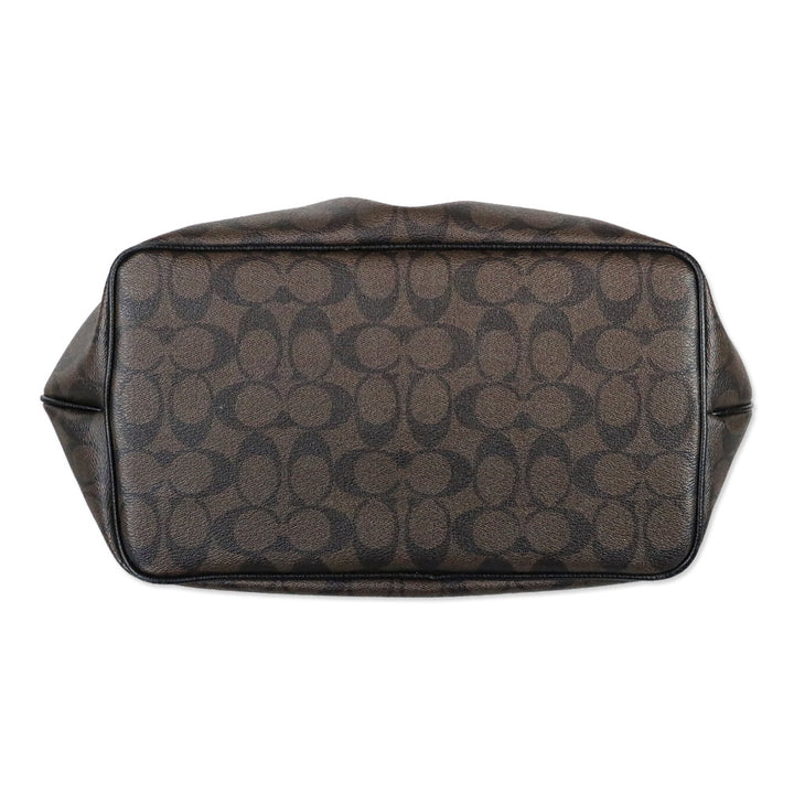 Coach F34614 Peyton Light-Gold/Brown/Black Signature Pleat Tote