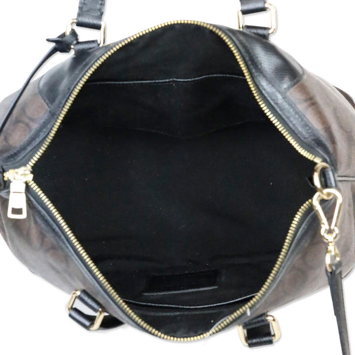 Coach F34614 Peyton Light-Gold/Brown/Black Signature Pleat Tote