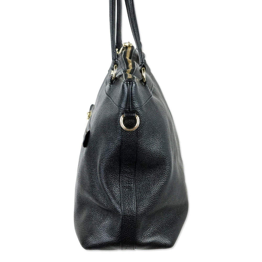 Coach F54687 Tyler Black Pebbled Leather Large Shoulder Bag