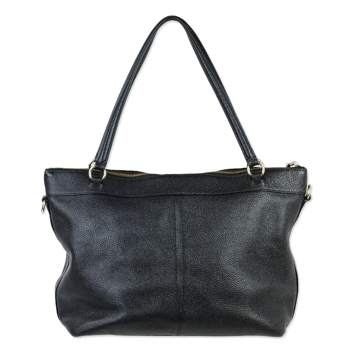 Coach F54687 Tyler Black Pebbled Leather Large Shoulder Bag