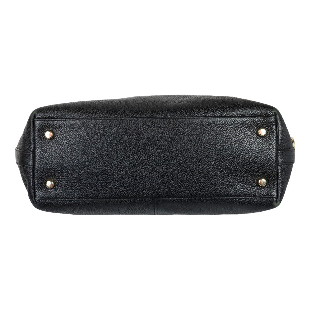 Coach F54687 Tyler Black Pebbled Leather Large Shoulder Bag