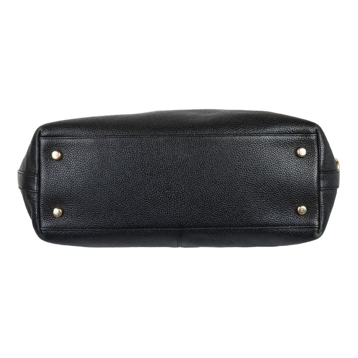 Coach F54687 Tyler Black Pebbled Leather Large Shoulder Bag