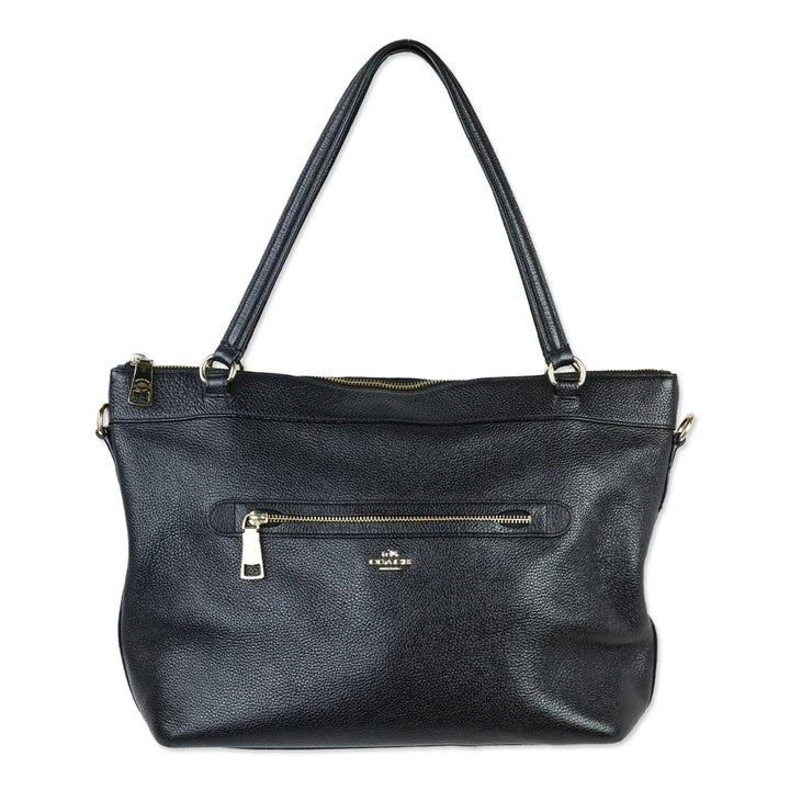 Coach F54687 Tyler Black Pebbled Leather Large Shoulder Bag