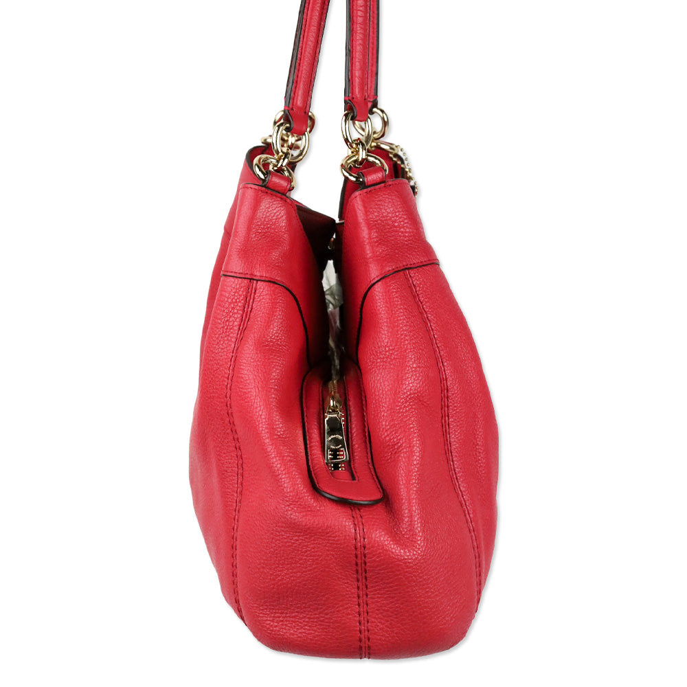 Coach F57545 Redish Pink Lexy Pebble Leather Shoulder Bag