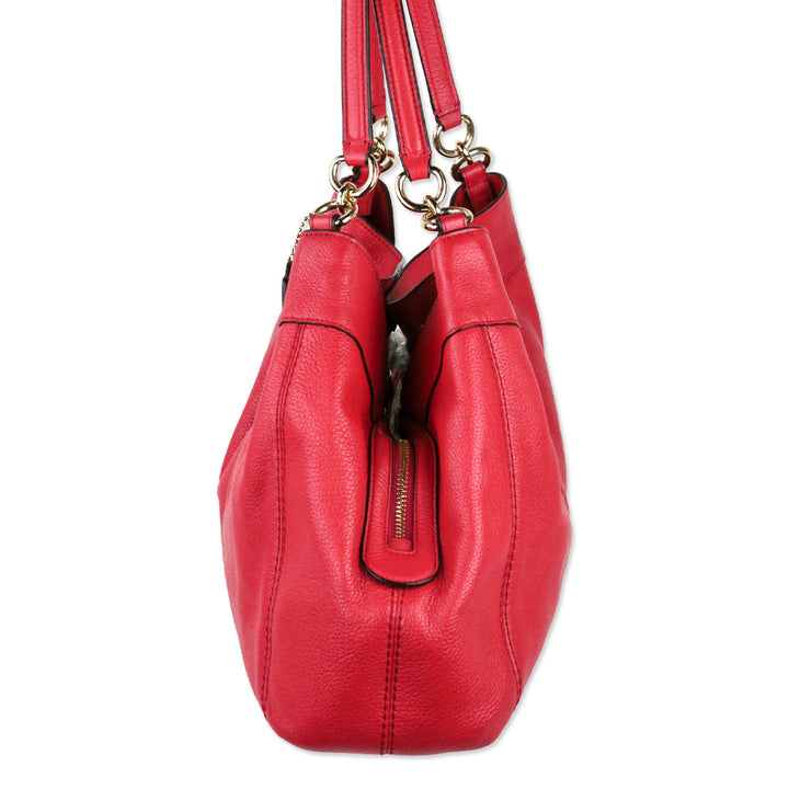 Coach F57545 Redish Pink Lexy Pebble Leather Shoulder Bag