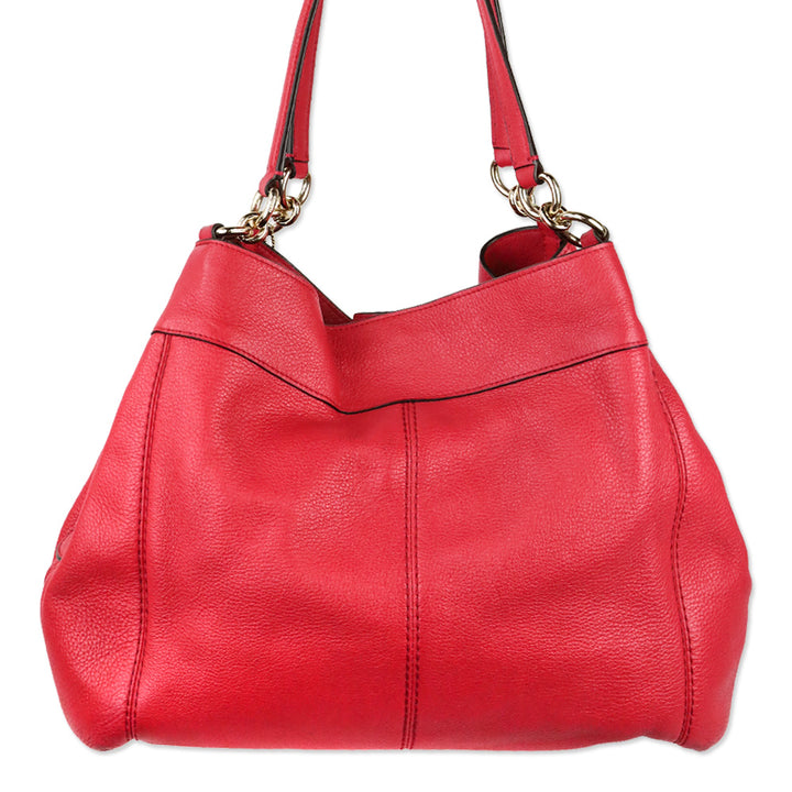 Coach F57545 Redish Pink Lexy Pebble Leather Shoulder Bag