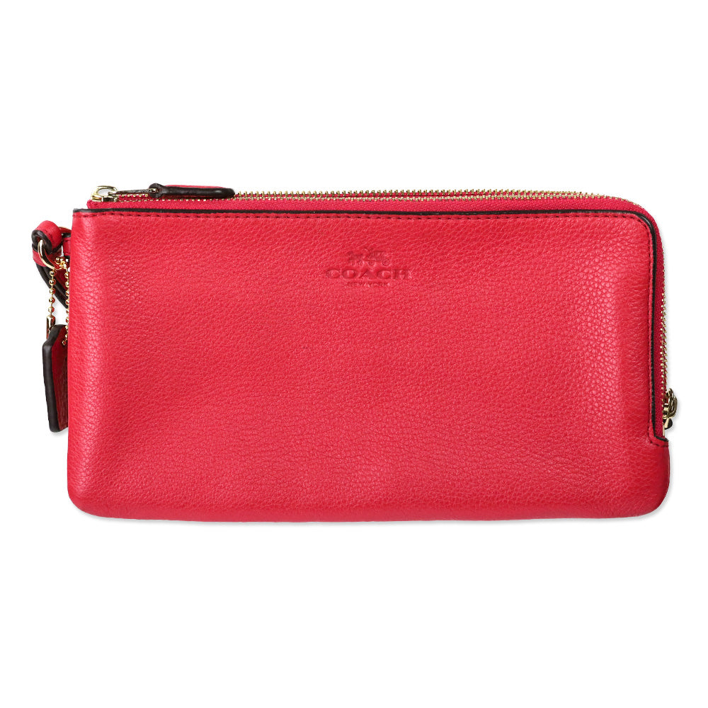 Coach F57545 Redish Pink Lexy Pebble Leather Shoulder Bag