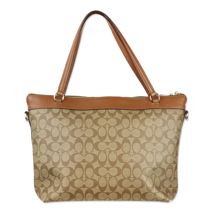 Coach F58286 Signature Coated Canvas Khaki Tyler Tote