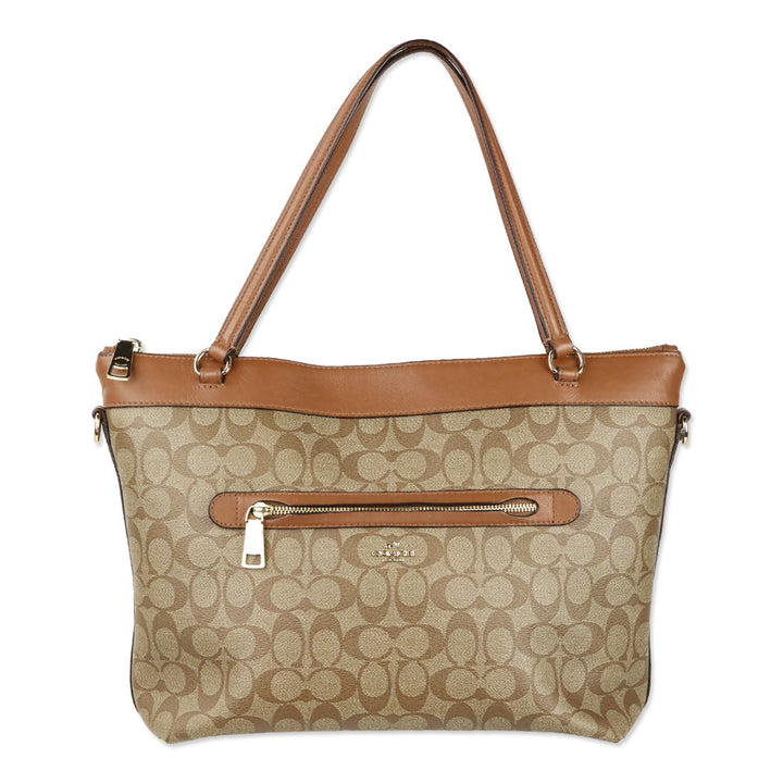 Coach F58286 Signature Coated Canvas Khaki Tyler Tote