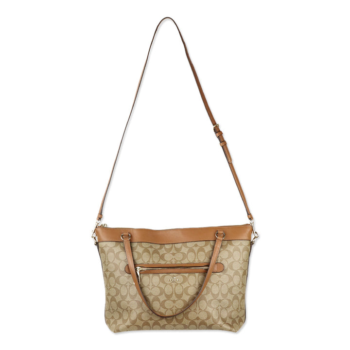 Coach F58286 Signature Coated Canvas Khaki Tyler Tote