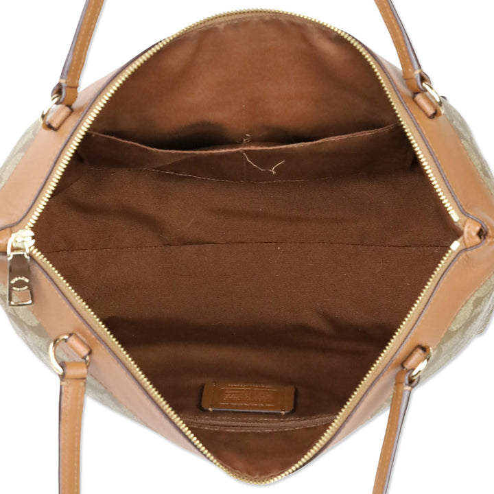 Coach F58286 Signature Coated Canvas Khaki Tyler Tote