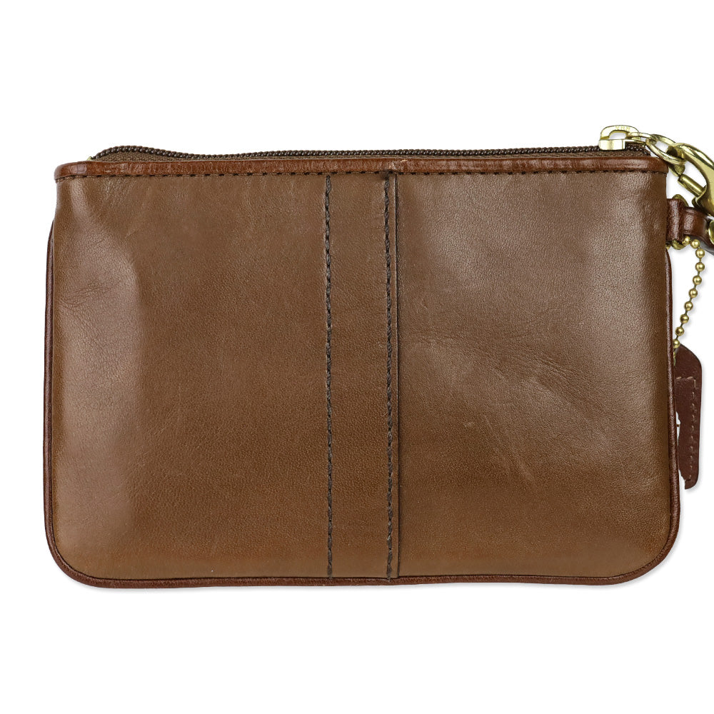 Coach Factory Brass/Tobacco Signature Leather Wristlet