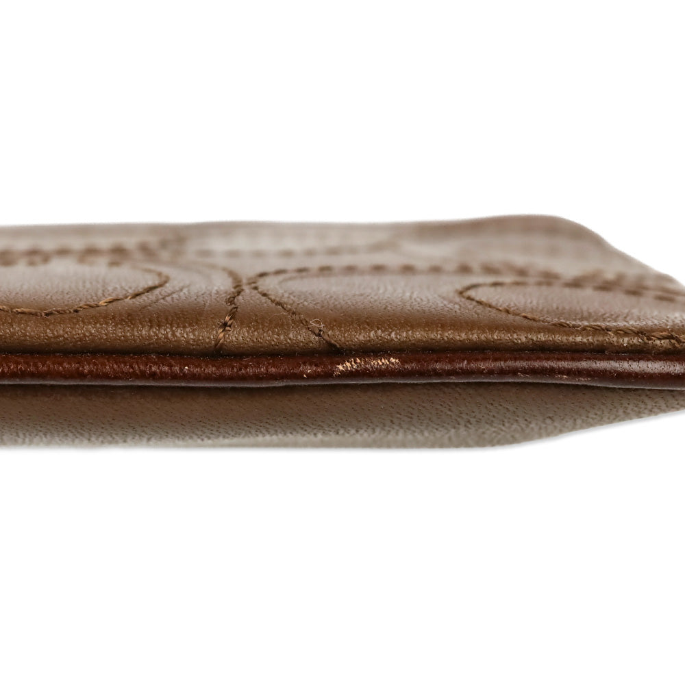 Coach Factory Brass/Tobacco Signature Leather Wristlet