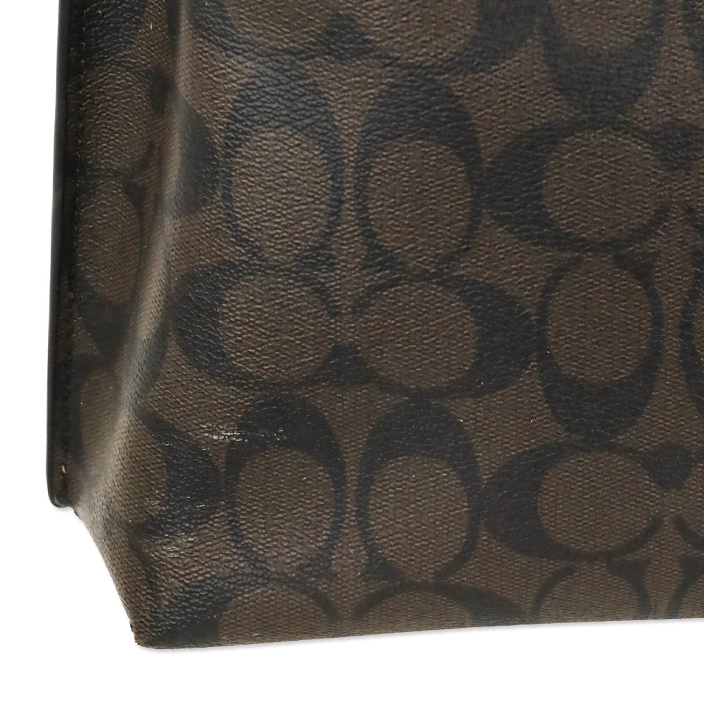 Coach Gold/Brown Black Signature Canvas Mollie Bucket Bag 22