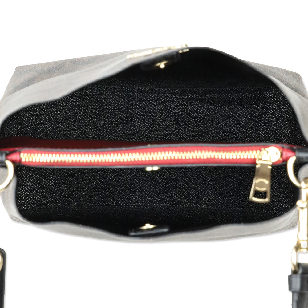 Coach Gold/Brown Black Signature Canvas Mollie Bucket Bag 22