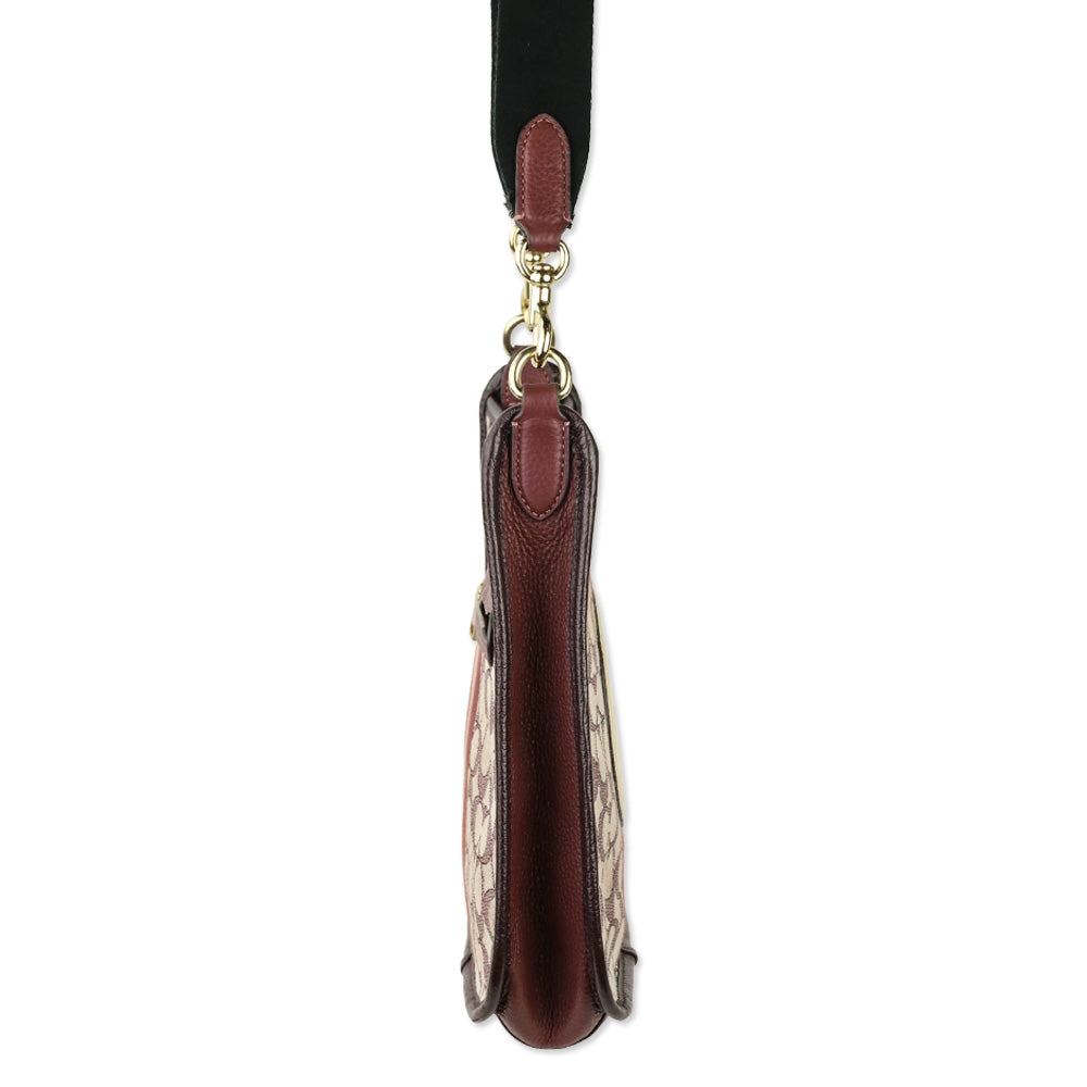 Coach Gold/Wine Multicolor Signature Jacquard Stripe Patch Dempsey File Bag