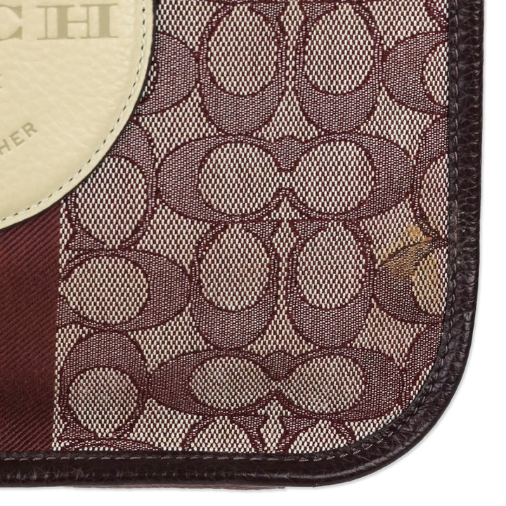 Coach Gold/Wine Multicolor Signature Jacquard Stripe Patch Dempsey File Bag