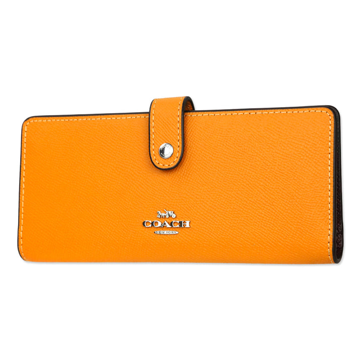 Coach Light Coral Crossgrain Leather Slim Wallet