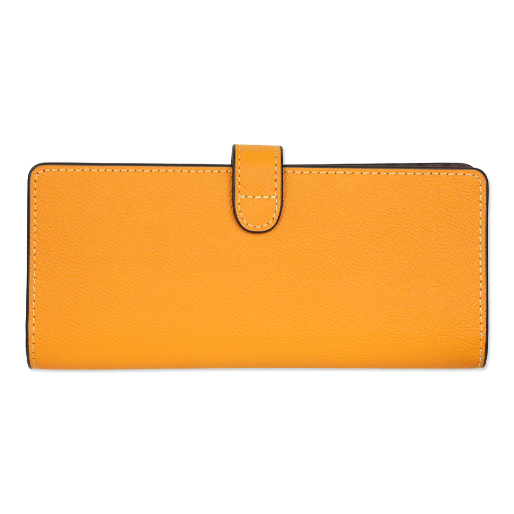 Coach Light Coral Crossgrain Leather Slim Wallet