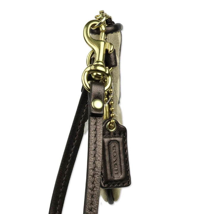 Coach Madison OP Art Khaki/Mahogany Small Wristlet