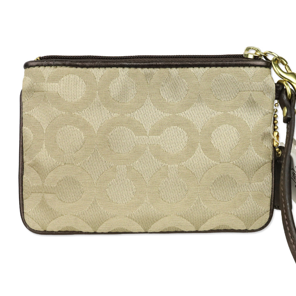 Coach Madison OP Art Khaki/Mahogany Small Wristlet