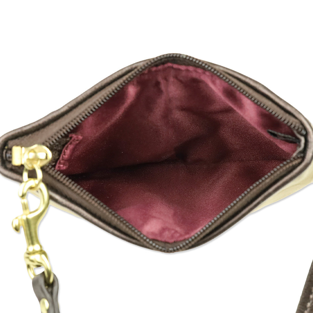 Coach Madison OP Art Khaki/Mahogany Small Wristlet