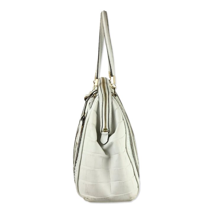 Coach Madison White Mixed Exotic Embossed Leather Satchel