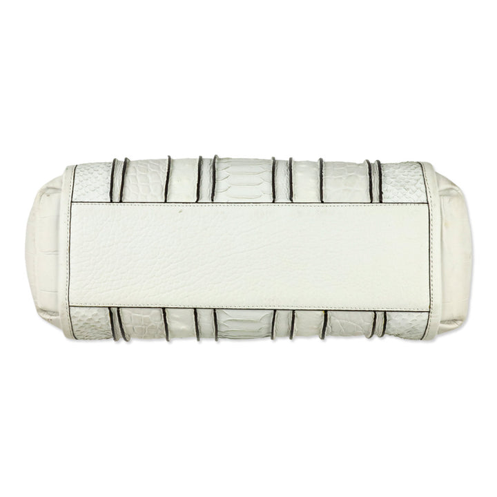 Coach Madison White Mixed Exotic Embossed Leather Satchel