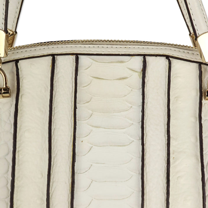Coach Madison White Mixed Exotic Embossed Leather Satchel