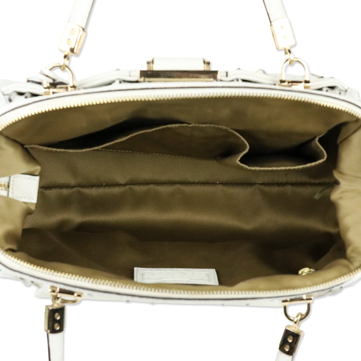 Coach Madison White Mixed Exotic Embossed Leather Satchel