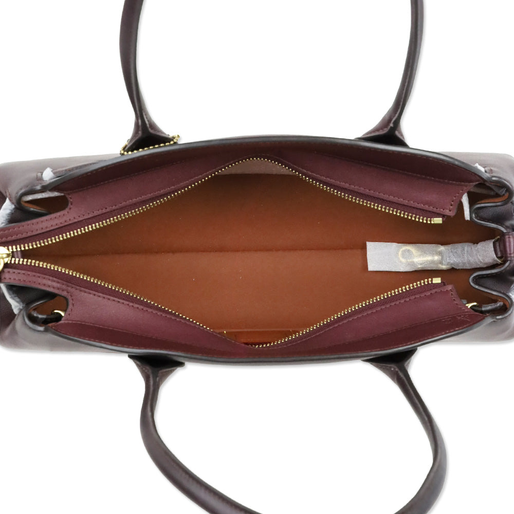 Coach Merlot Smooth Leather/Brass/Empire Caryall 34