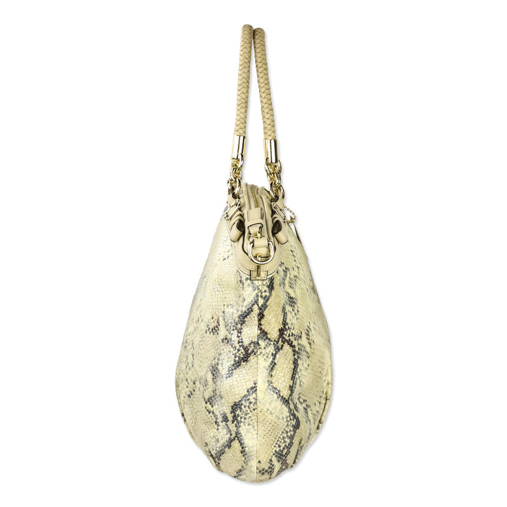 Coach Metallic Python Snakeskin Embossed Madison Lindsey Satchel Bag