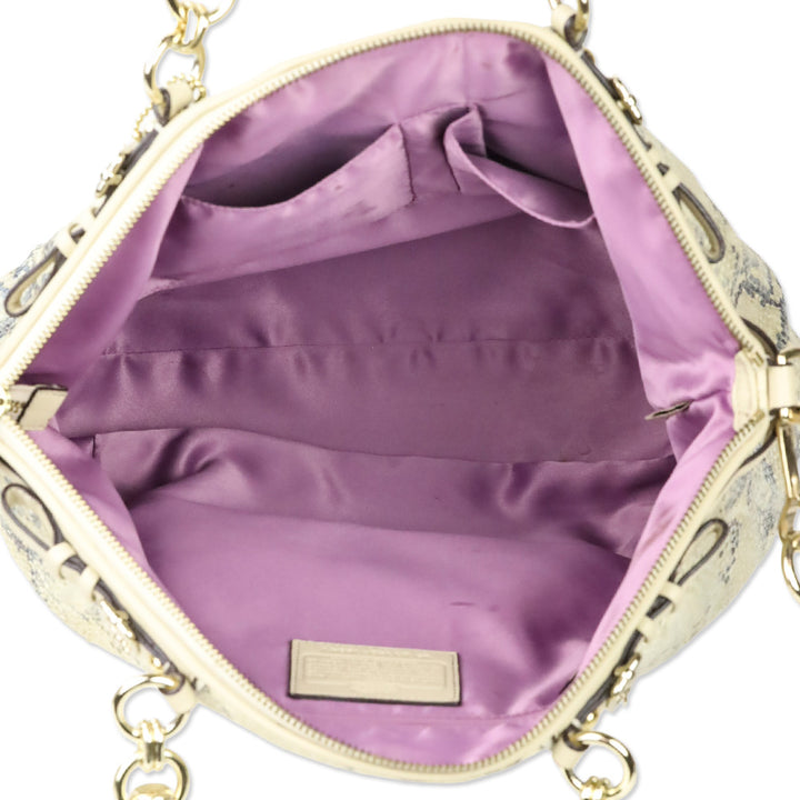 Coach Metallic Python Snakeskin Embossed Madison Lindsey Satchel Bag