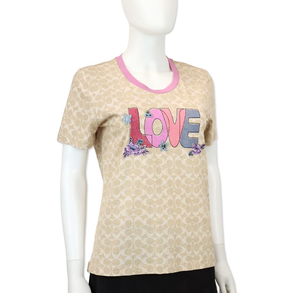 Coach Monogram Cotton Love T Shirt