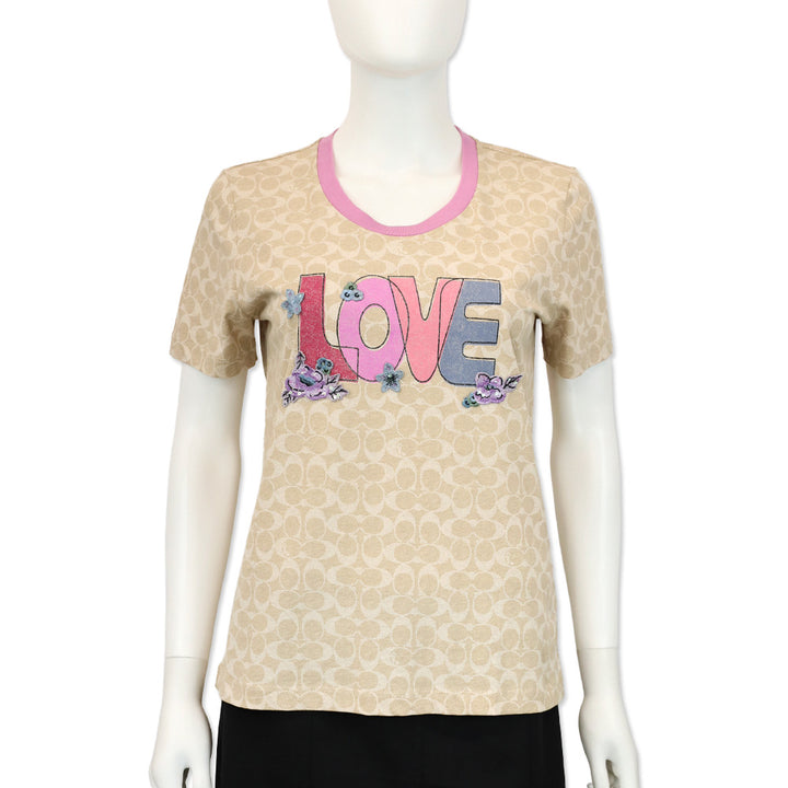 Coach Monogram Cotton Love T Shirt