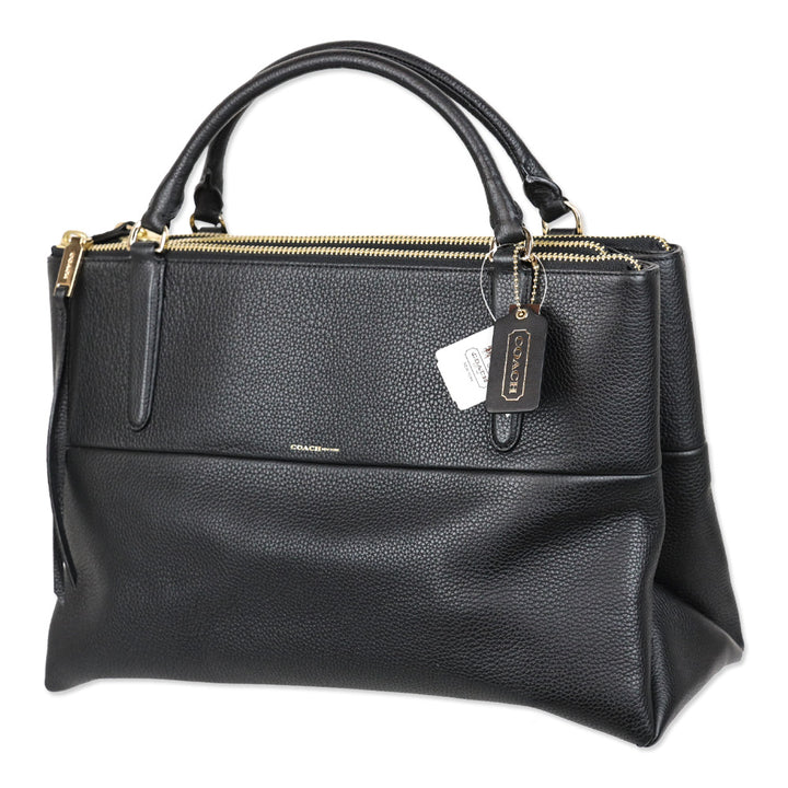 Coach NWT 28160 Black Pebbled Leather The Brough Bag