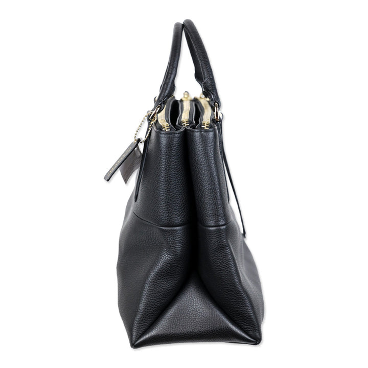 Coach NWT 28160 Black Pebbled Leather The Brough Bag