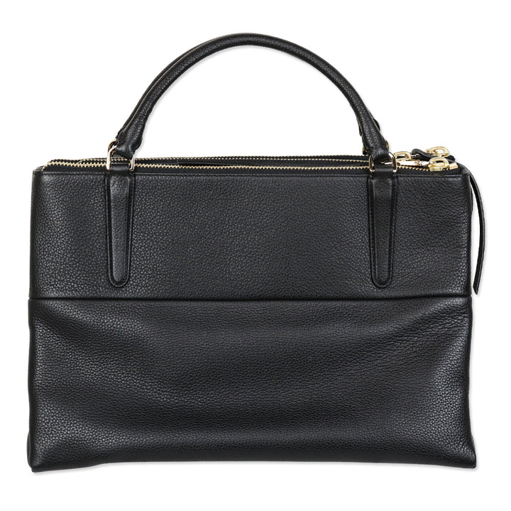 Coach NWT 28160 Black Pebbled Leather The Brough Bag