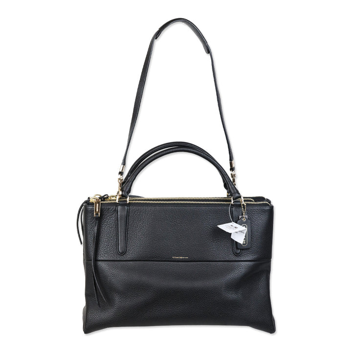 Coach NWT 28160 Black Pebbled Leather The Brough Bag