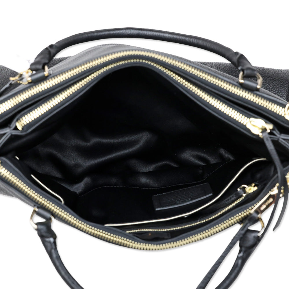 Coach NWT 28160 Black Pebbled Leather The Brough Bag