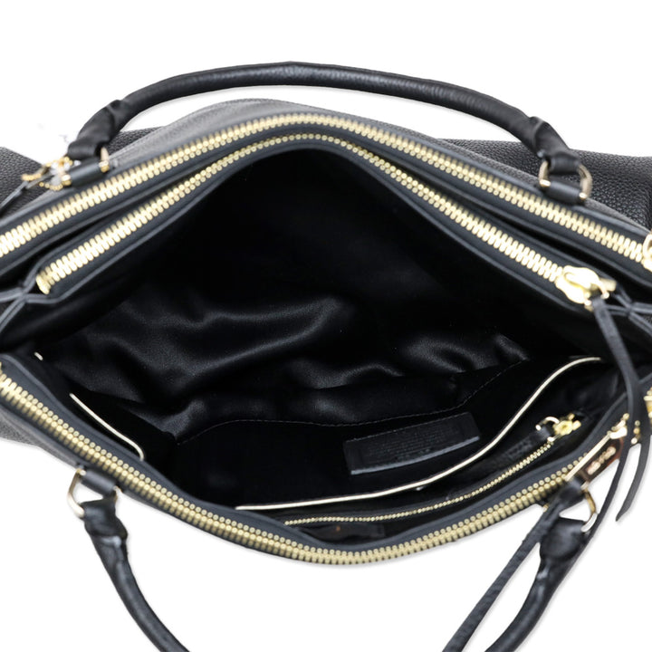 Coach NWT 28160 Black Pebbled Leather The Brough Bag